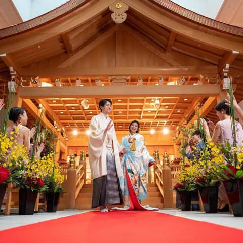 【和婚・挙式のみ】総ヒノキ造りの宮中神殿での厳かな結婚式《45万円》